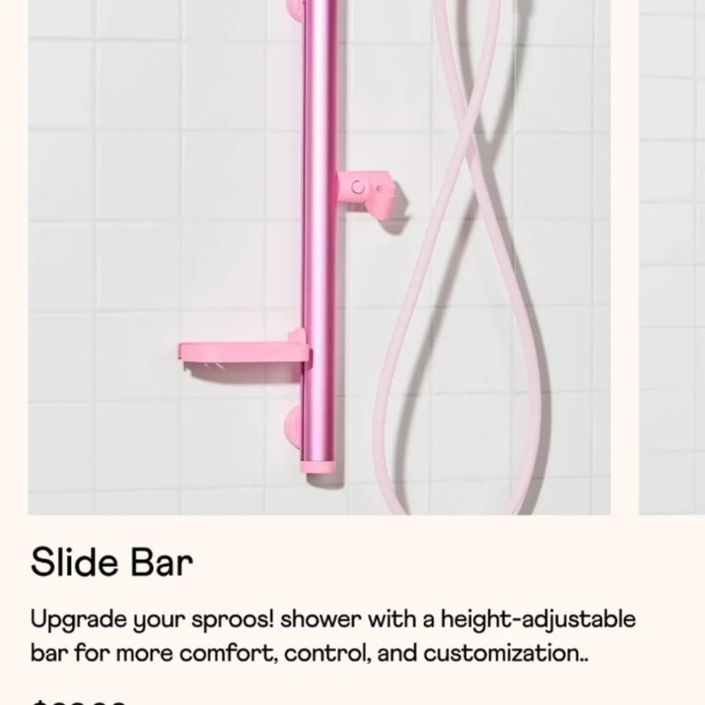 Pink Adjustable Shower Slide Bar